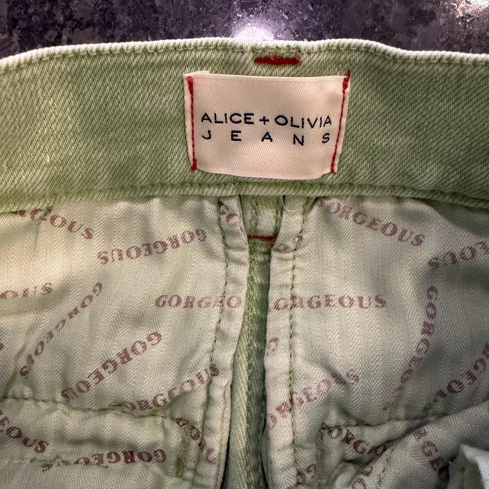 Alice + Olivia Gorgeous Coin Pocket Jeans Green Size‎ 25 - Picture 5 of 7